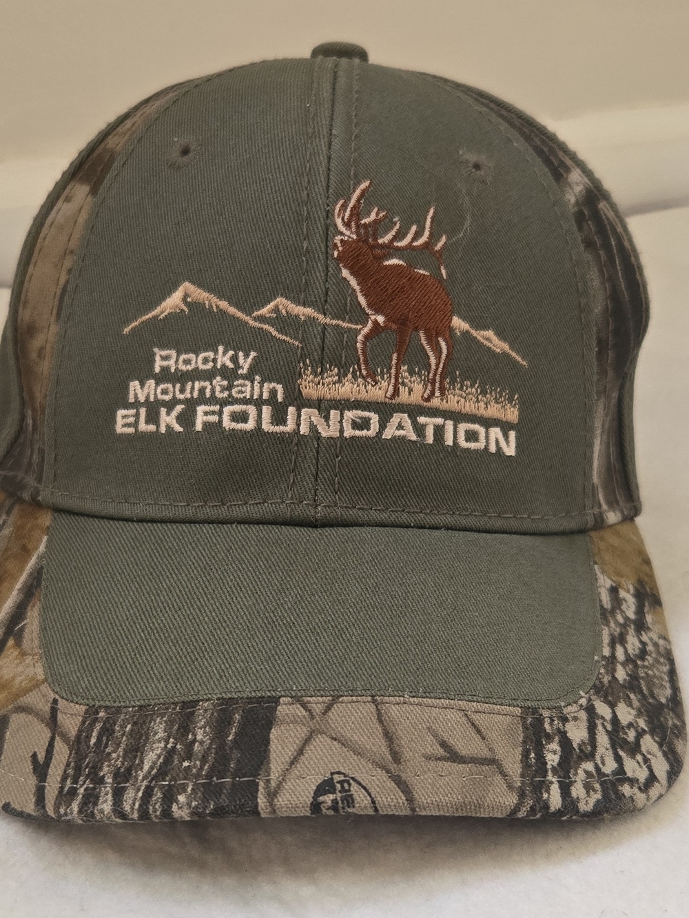 Rocky Mountain Elk Foundation Green Camo Adjustable Baseball Cap Elk One Size